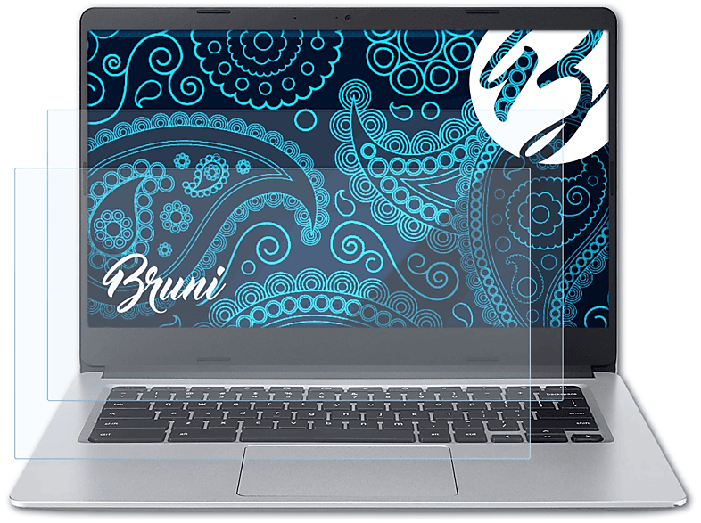 BRUNI 2x Basics-Clear 314) Schutzfolie(für Chromebook Acer