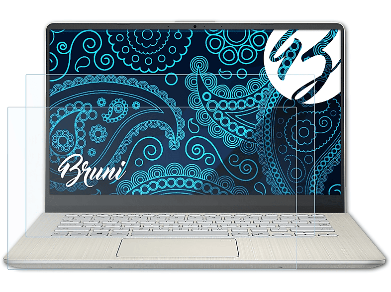 BRUNI 2x Basics-Clear Schutzfolie(für Asus VivoBook S14 (S433EA))