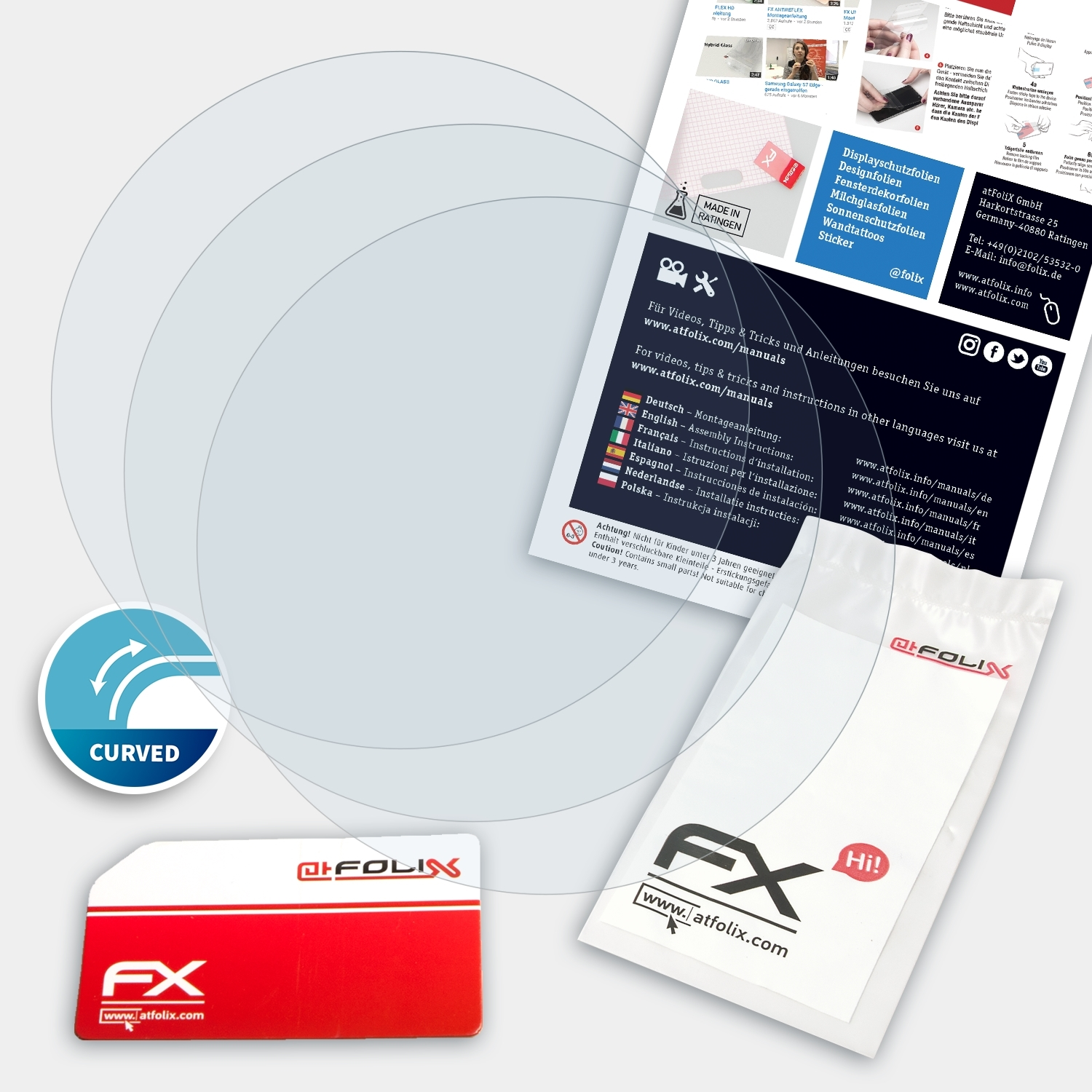 3x Display FX-ActiFleX (35mm)) ATFOLIX Smartwatch Displayschutz(für