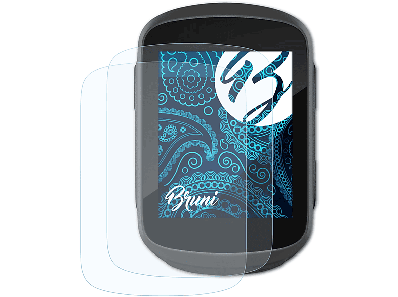 BRUNI 2x Basics-Clear Schutzfolie(für Garmin Edge 130 Plus)