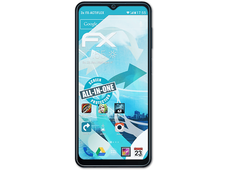 ATFOLIX Samsung Galaxy Displayschutz(für FX-ActiFleX M12) 3x