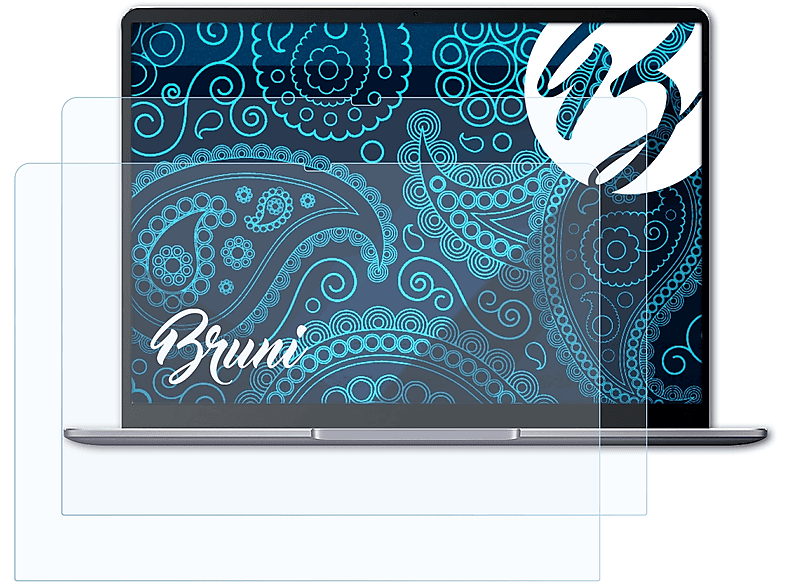 BRUNI 2x Basics-Clear Schutzfolie(für Huawei (2020)) MateBook 13