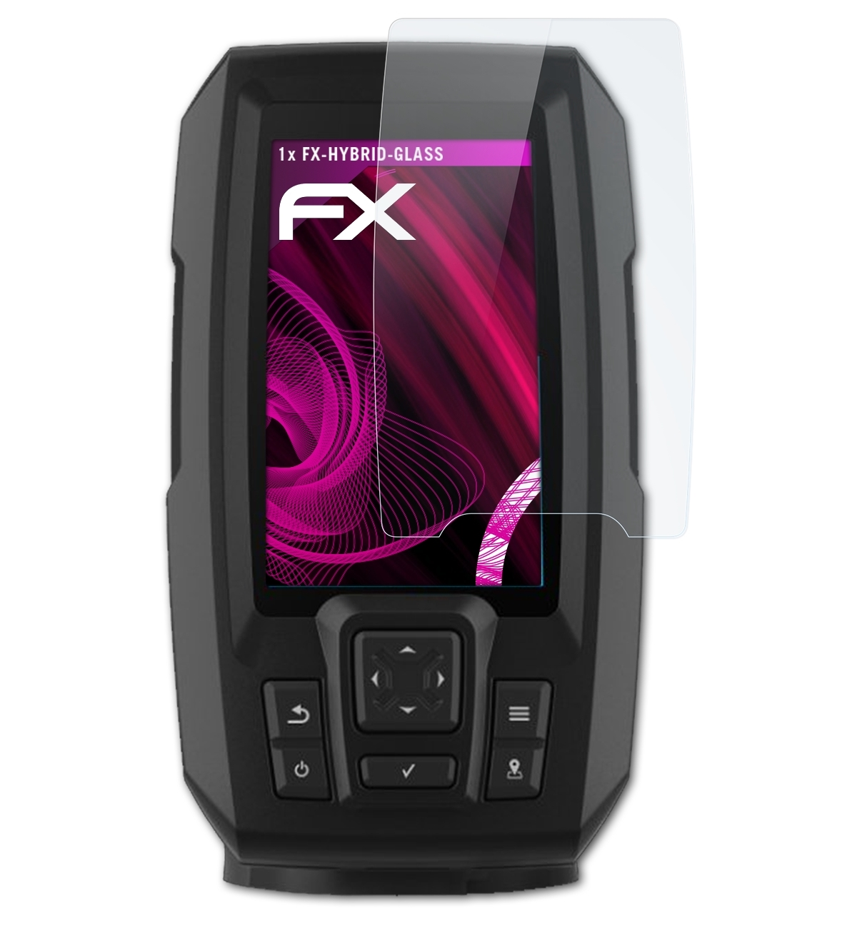 ATFOLIX FX-Hybrid-Glass Schutzglas(für Vivid 4cv) Garmin Striker