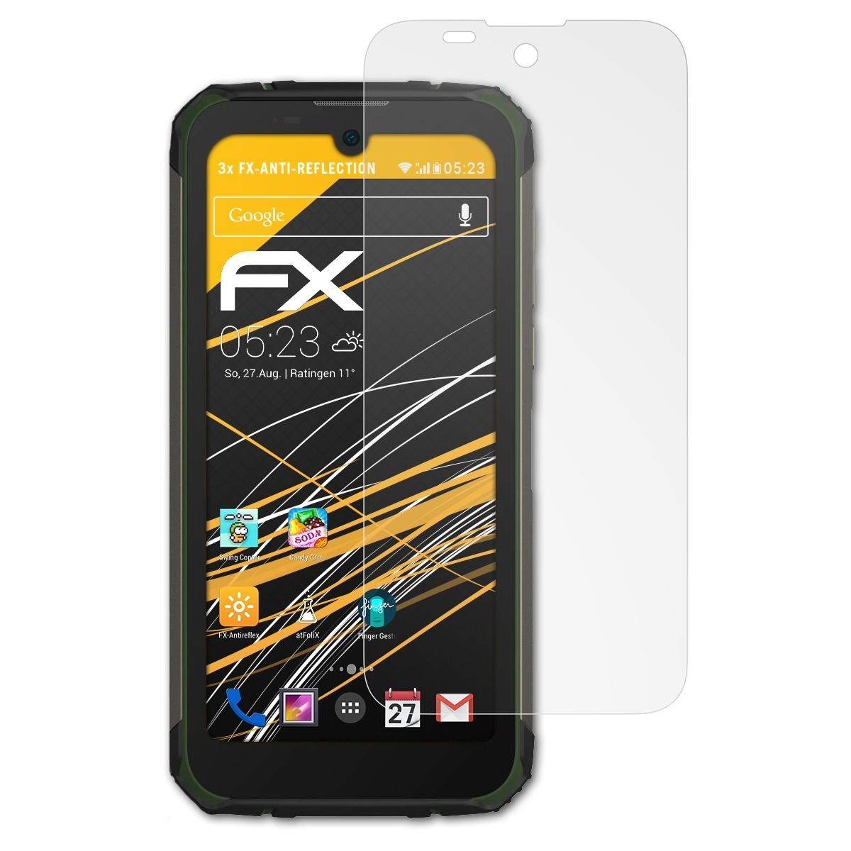 ATFOLIX 3x FX-Antireflex Displayschutz(für Pro) Doogee S59