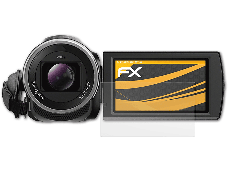 ATFOLIX 3x FX-Antireflex Displayschutz(für Sony HDR-CX625)
