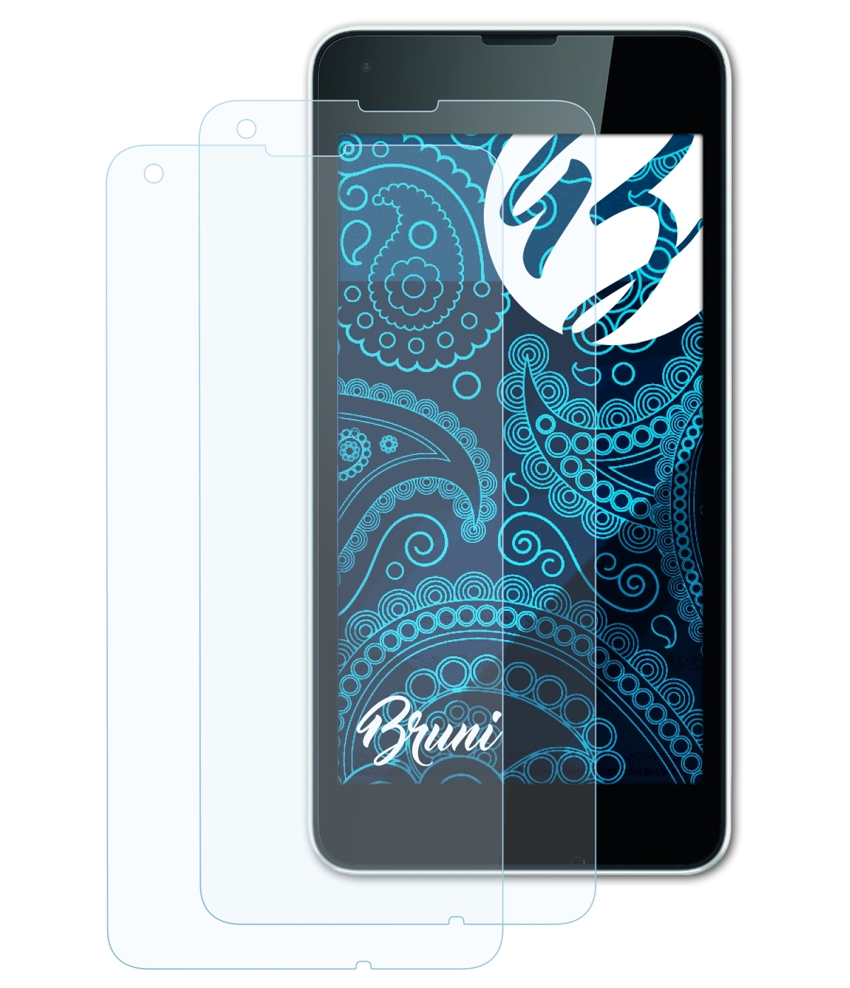 BRUNI 2x Basics-Clear Schutzfolie(für Lumia Microsoft 550)