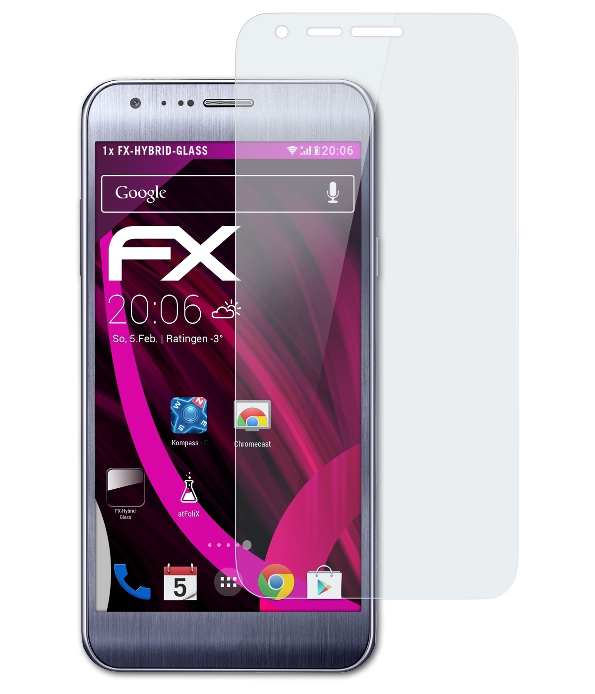 ATFOLIX FX-Hybrid-Glass Schutzglas(für cam) LG X