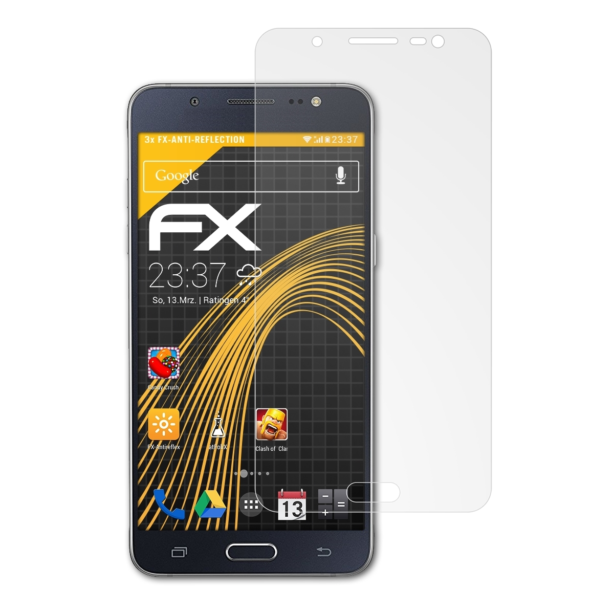 Samsung Galaxy (2016)) ATFOLIX 3x FX-Antireflex J5 Displayschutz(für