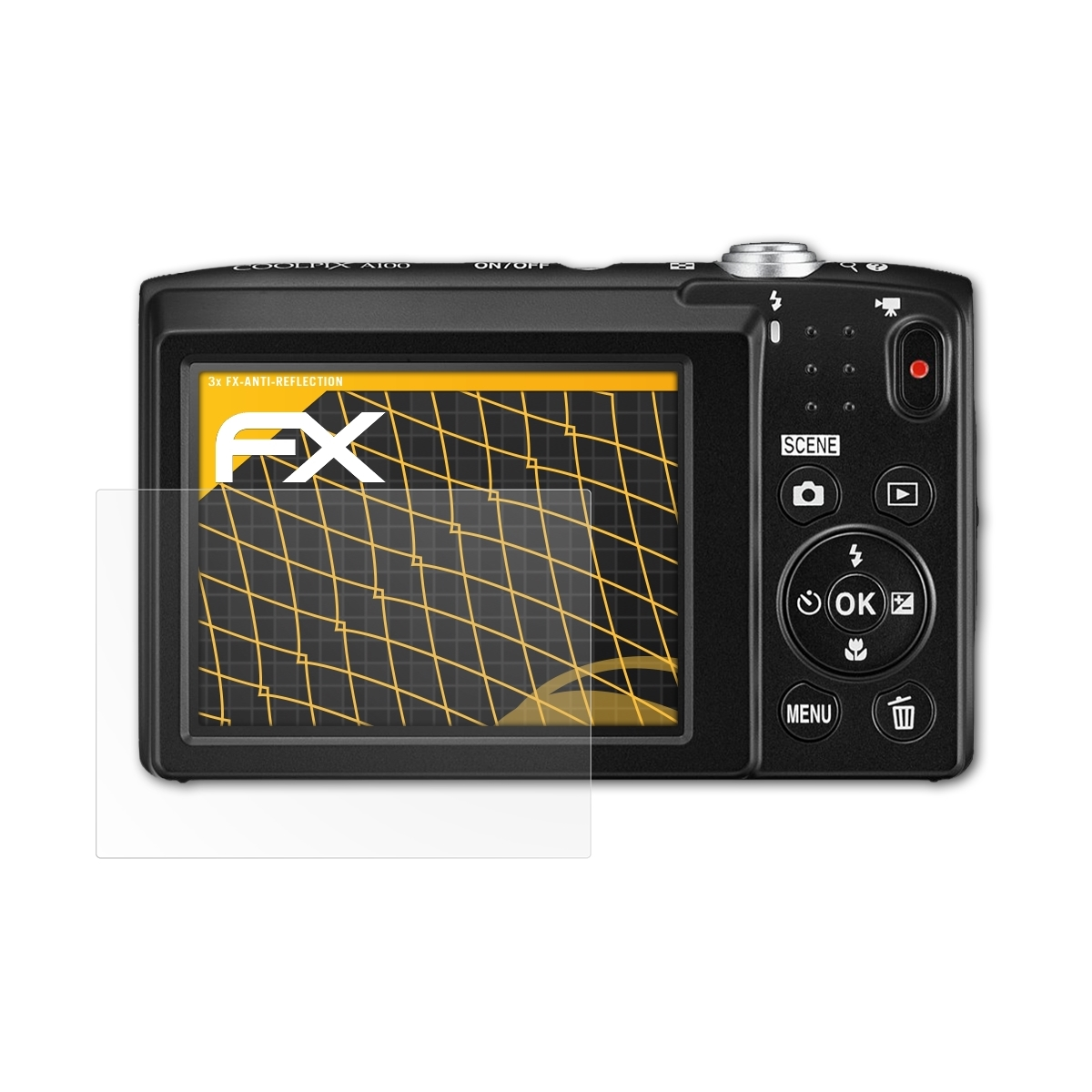 ATFOLIX 3x Coolpix Nikon Displayschutz(für A100) FX-Antireflex