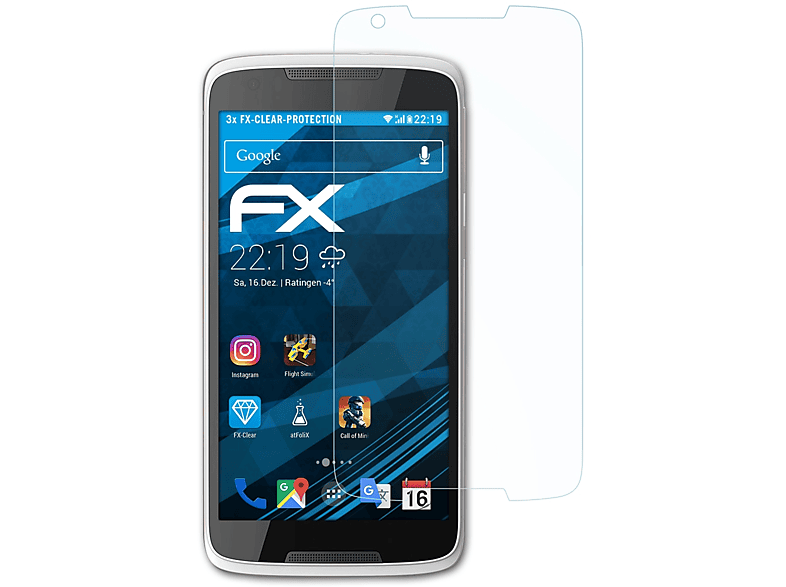 ATFOLIX 3x FX-Clear Displayschutz(für HTC Desire 828)