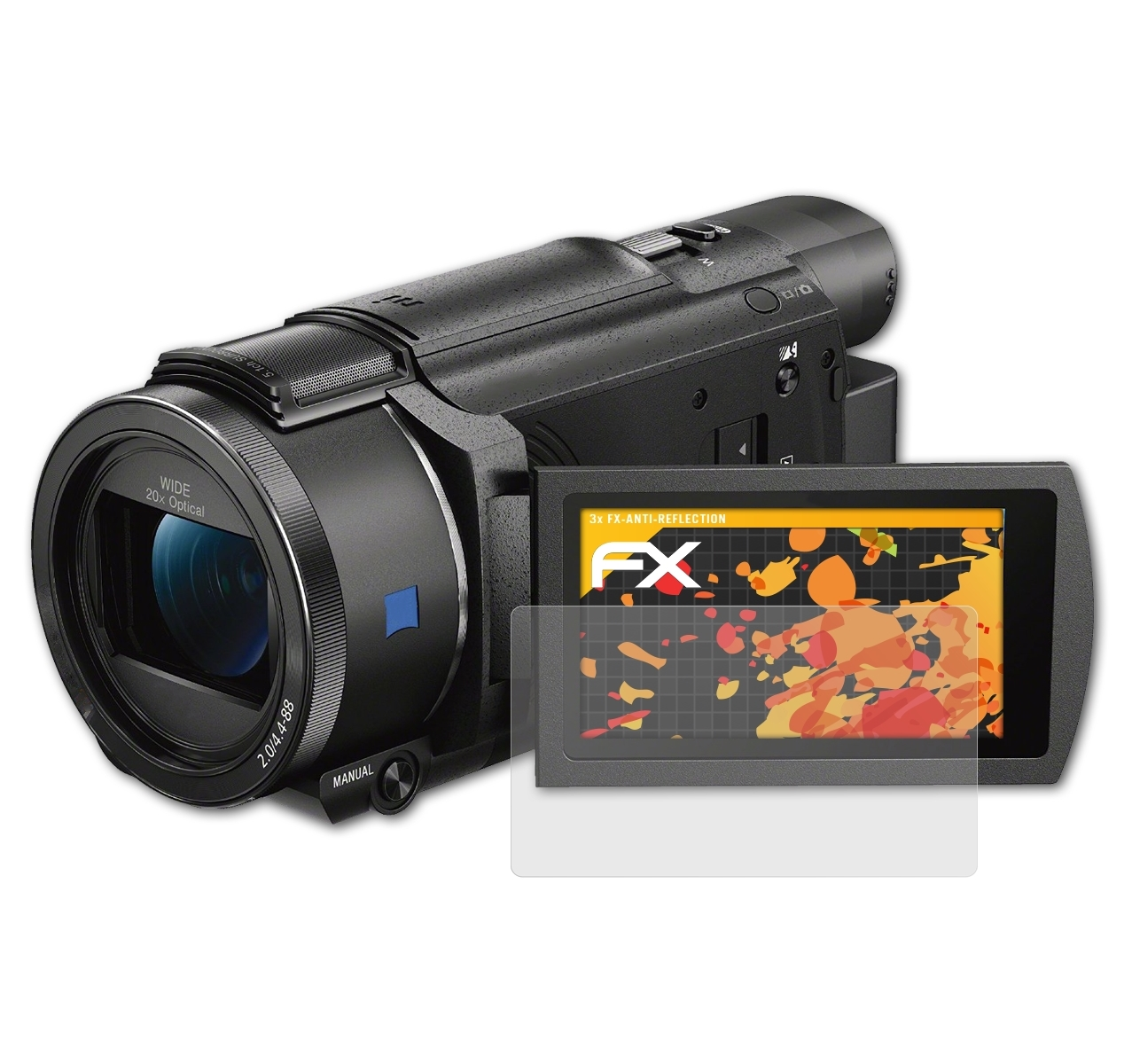 ATFOLIX 3x FX-Antireflex Displayschutz(für Sony FDR-AX53)