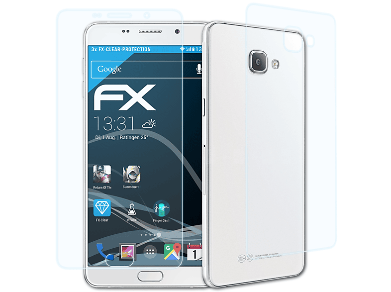 ATFOLIX 3x FX-Clear Displayschutz(für A9 Samsung Galaxy (2016))