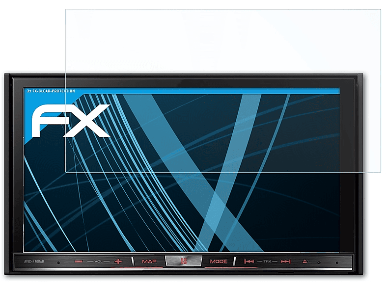 ATFOLIX 3x FX-Clear Pioneer Displayschutz(für Avic-F70DAB/F77DAB)