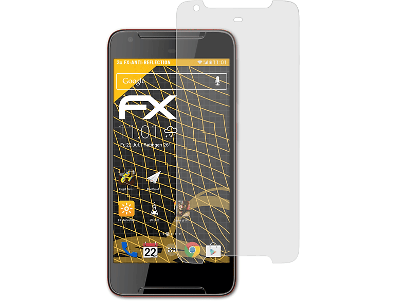 ATFOLIX 3x FX-Antireflex Displayschutz(für HTC Desire 628)