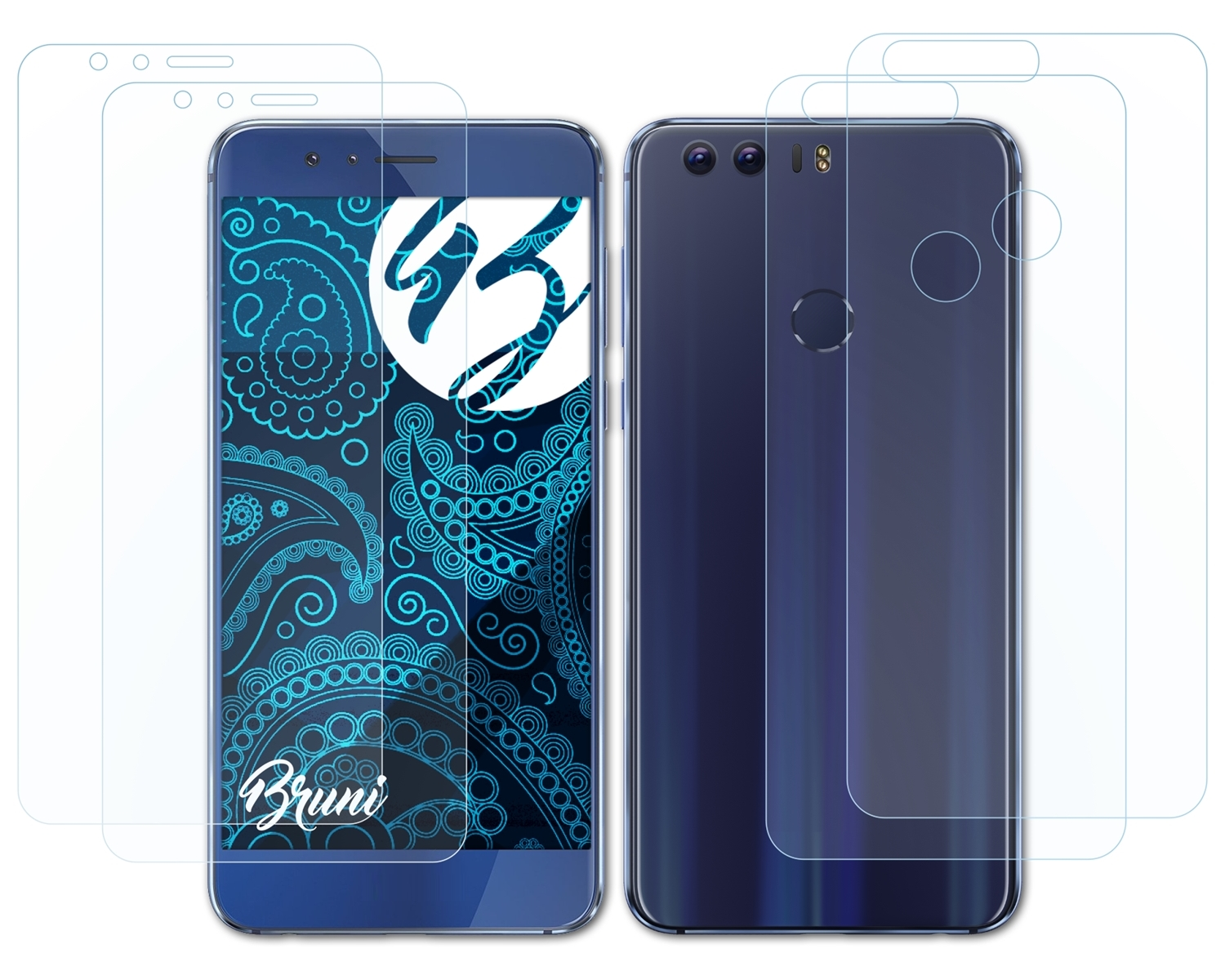 BRUNI 2x Basics-Clear Schutzfolie(für Huawei 8) Honor