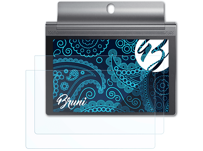 BRUNI 2x Basics-Clear Schutzfolie(für Lenovo Yoga Tab 3 Plus)
