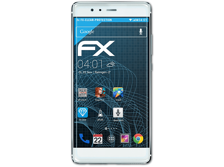 ATFOLIX 3x FX-Clear Displayschutz(für Huawei P9)