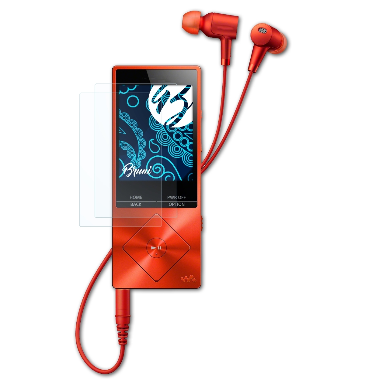 BRUNI 2x Basics-Clear Schutzfolie(für Sony NW-A25H27HN) Walkman