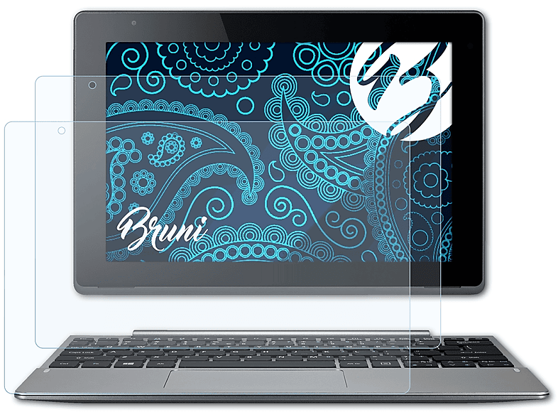 BRUNI 2x Basics-Clear Schutzfolie(für Acer Aspire Switch 10 V)