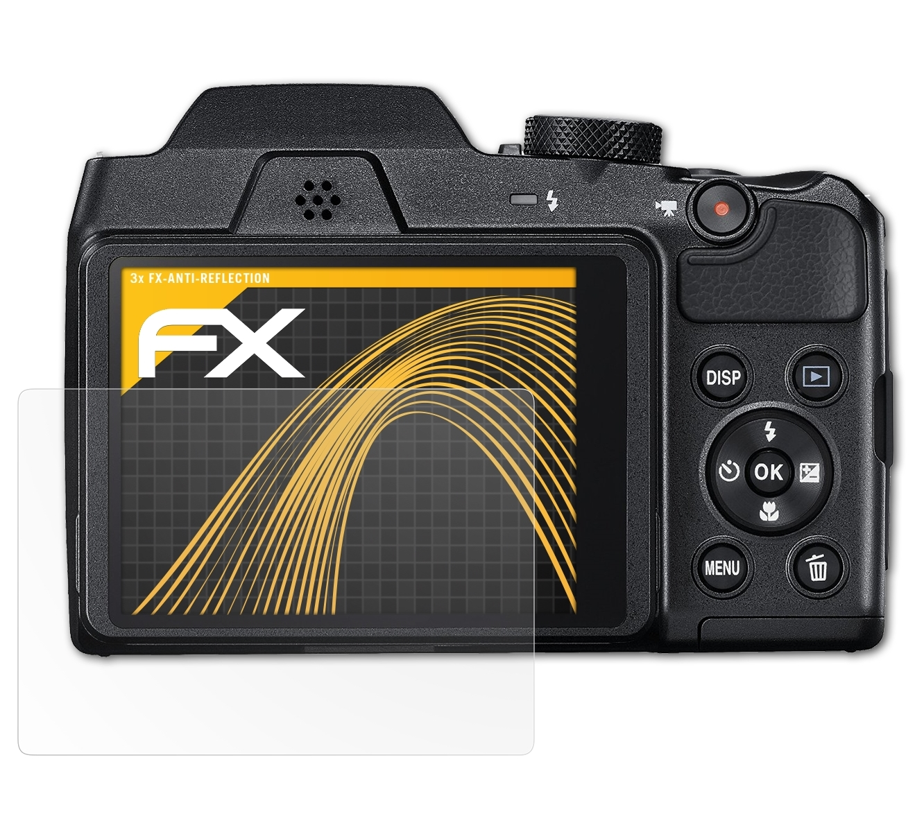 ATFOLIX Nikon B500) Displayschutz(für 3x Coolpix FX-Antireflex