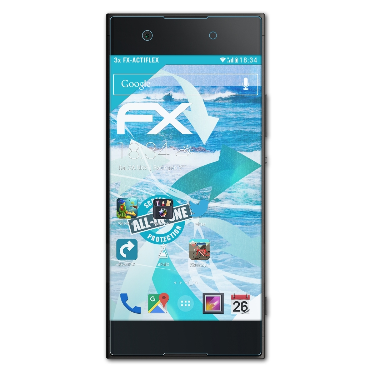 ATFOLIX 3x FX-ActiFleX Displayschutz(für Sony XA1) Xperia