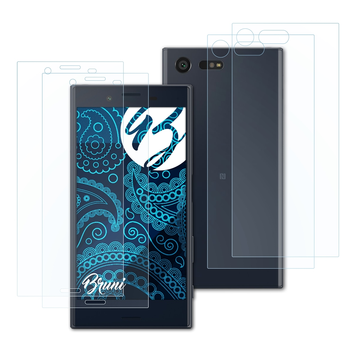 BRUNI 2x Basics-Clear Schutzfolie(für Sony Compact) X Xperia