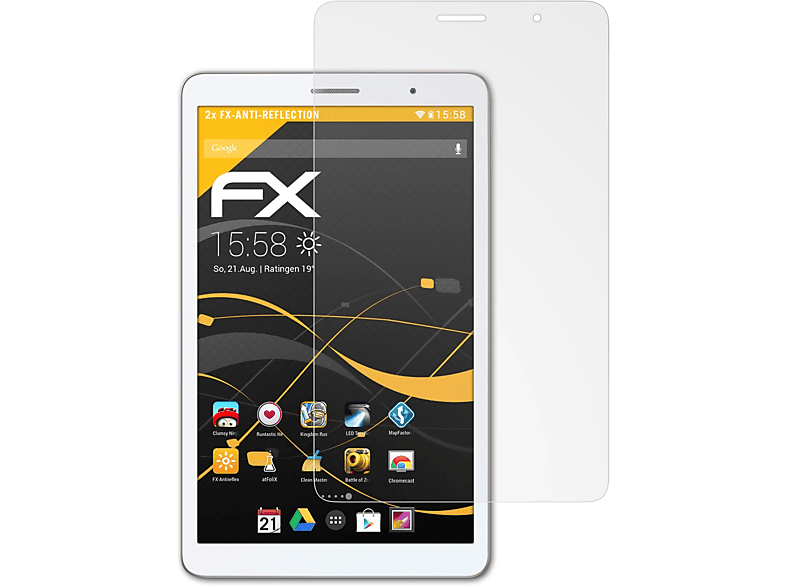 ATFOLIX 2x FX-Antireflex Displayschutz(für Huawei MediaPad T3 8.0)