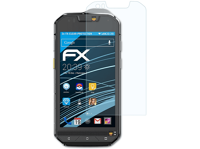 ATFOLIX 3x FX-Clear Displayschutz(für Caterpillar CAT S60)