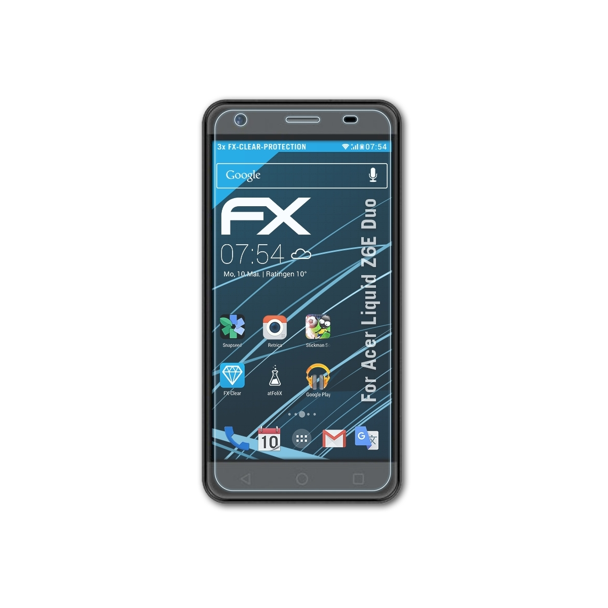 ATFOLIX 3x FX-Clear Displayschutz(für (Duo)) Liquid Acer Z6E