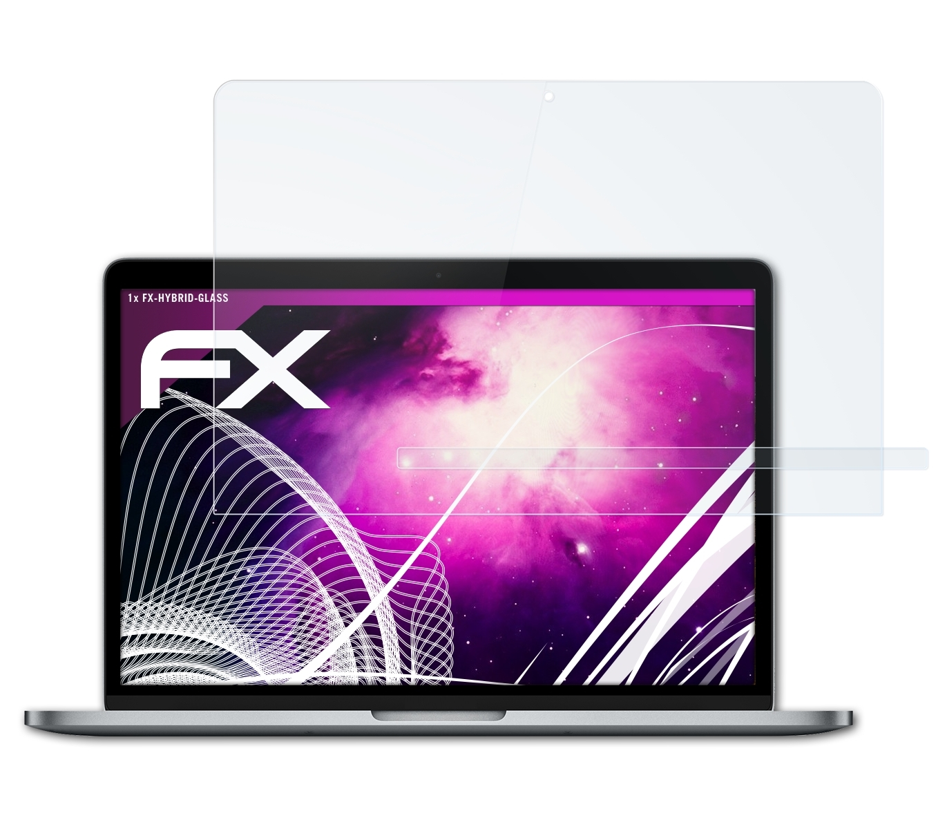 ATFOLIX FX-Hybrid-Glass Schutzglas(für Apple 2017 13 MacBook (incl. Bar)) Pro Touch inch