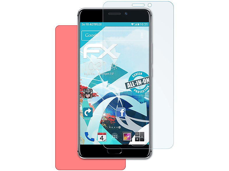 Günstiger Fachmarkt ATFOLIX 3x FX-ActiFleX Displayschutz(für Meizu Plus) Pro 7