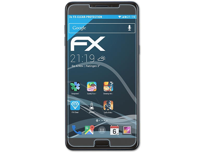 ATFOLIX 3x FX-Clear Galaxy C7 Displayschutz(für Pro) Samsung