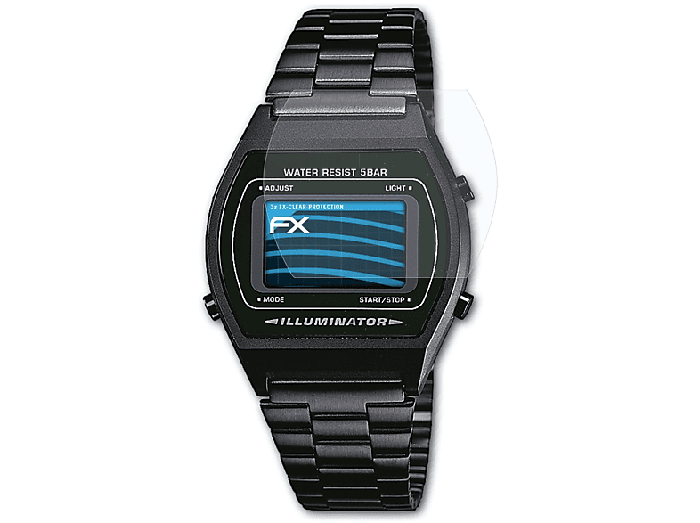 ATFOLIX 3x FX-Clear Displayschutz(für Casio B640WB-1AEF) | Smartwatch Schutzfolien & Gläser