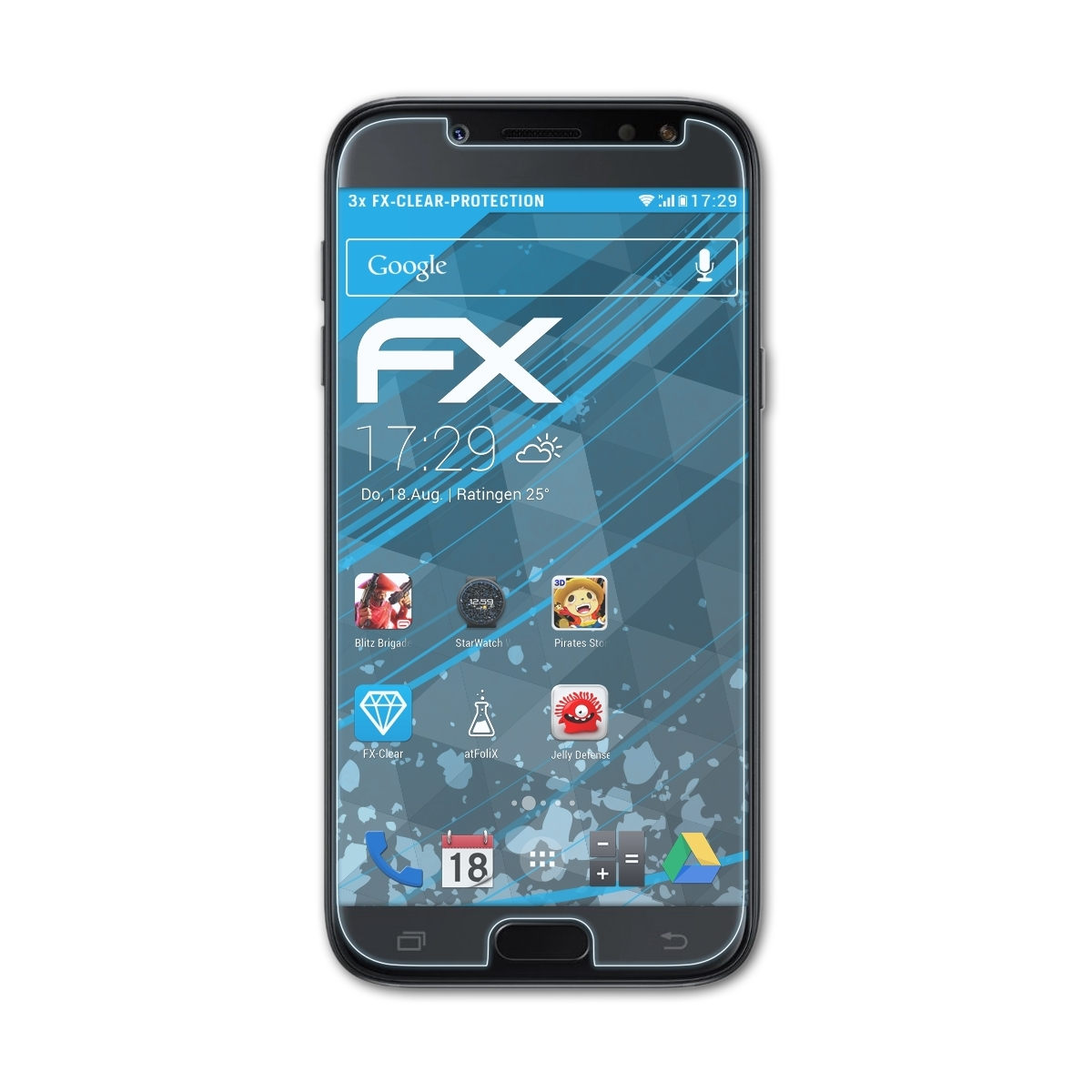 Displayschutz(für FX-Clear ATFOLIX (2017)) Galaxy 3x J7 Samsung