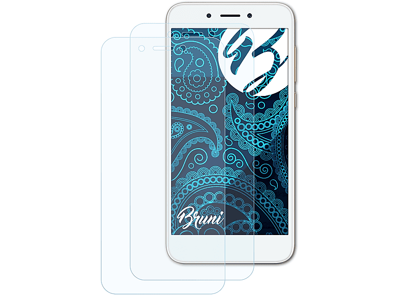 BRUNI 2x Basics-Clear Schutzfolie(für Huawei Honor 6A Pro)