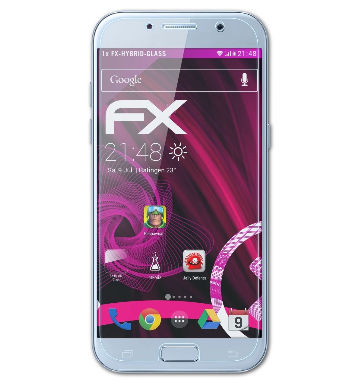 FX-Hybrid-Glass ATFOLIX A5 Front) (2017) Samsung Galaxy Schutzglas(für