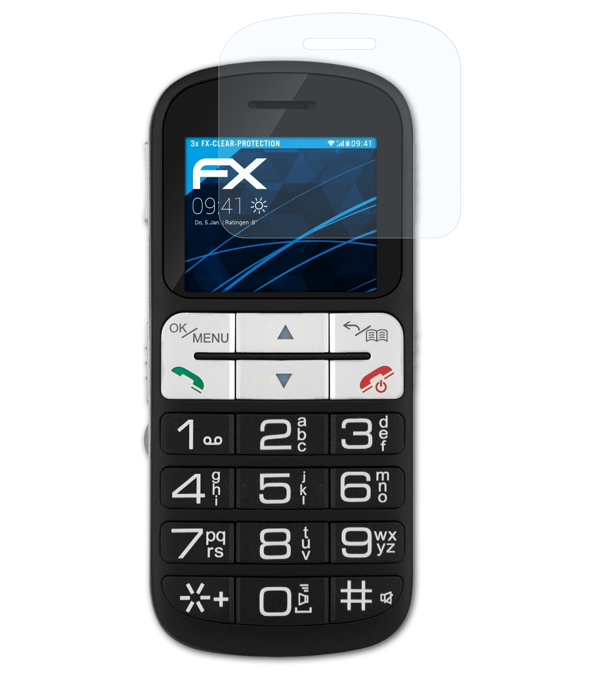 ATFOLIX 3x FX-Clear Displayschutz(für Technisat TechniPhone 2) ISI