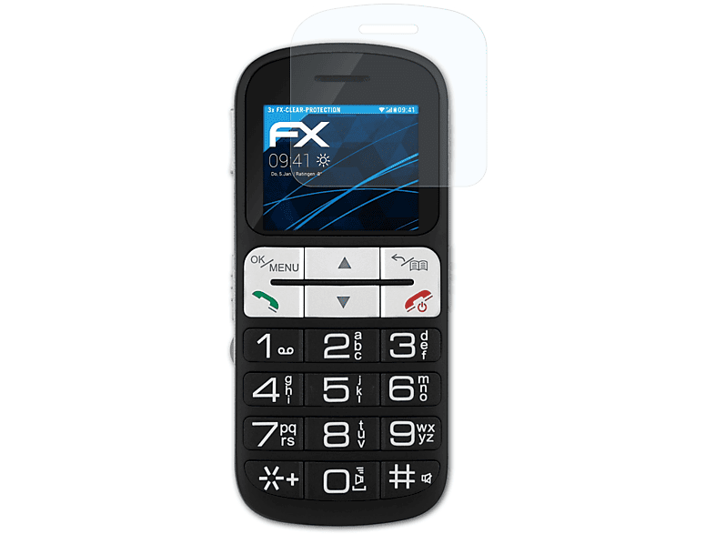 ATFOLIX 3x FX-Clear Displayschutz(für Technisat TechniPhone ISI 2)