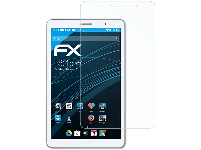 ATFOLIX 2x FX-Clear Displayschutz(für Huawei MediaPad T3 8.0)