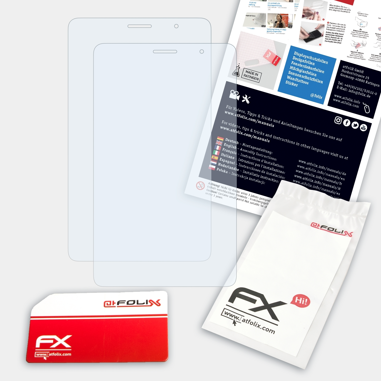 ATFOLIX 2x FX-Clear 8.0) Displayschutz(für MediaPad Huawei T3