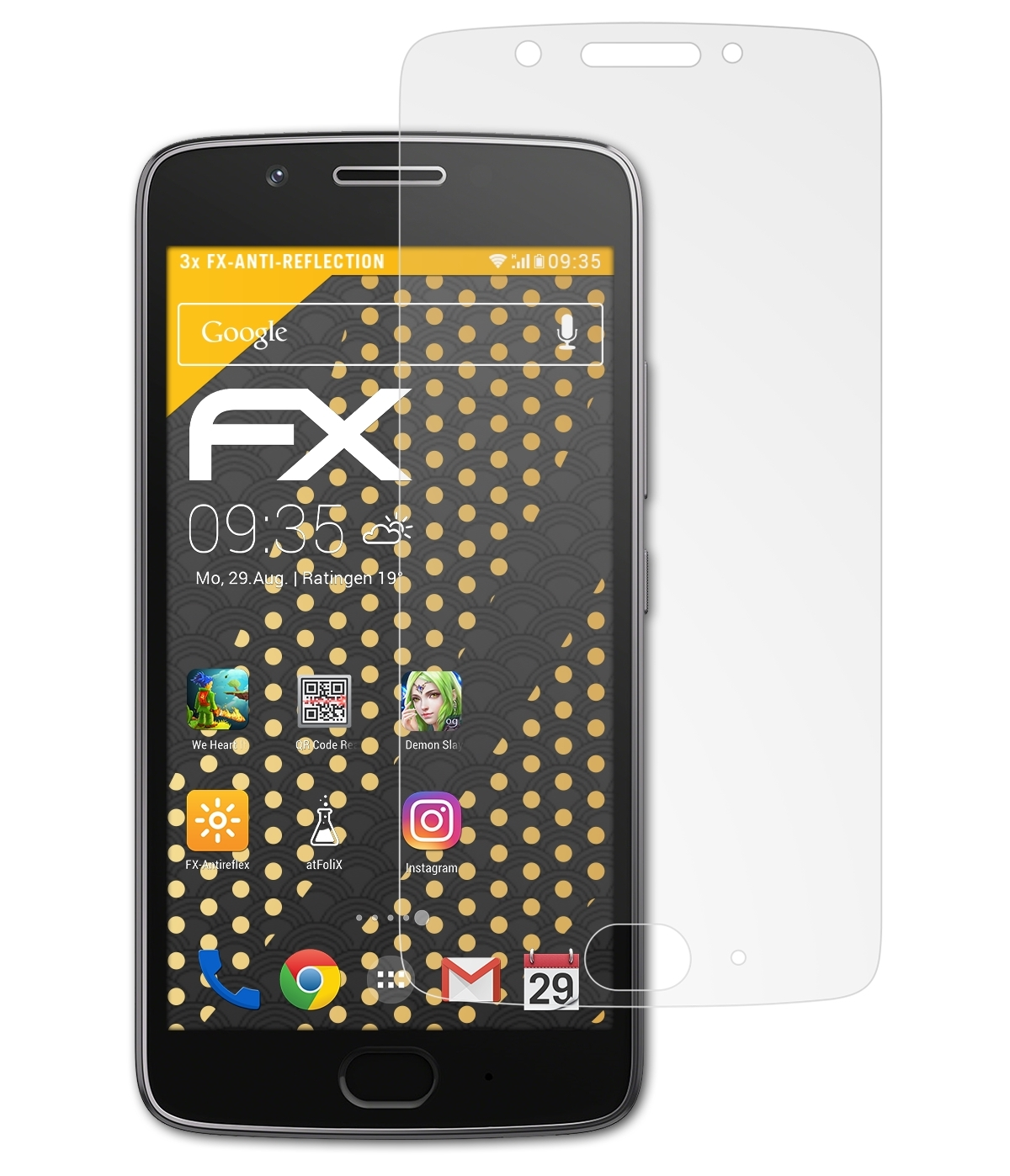 ATFOLIX 3x Lenovo FX-Antireflex G5) Moto Motorola Displayschutz(für
