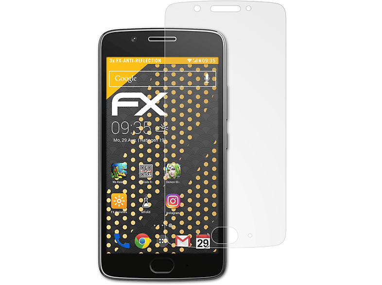 G5) FX-Antireflex 3x Lenovo Moto Displayschutz(für Motorola ATFOLIX