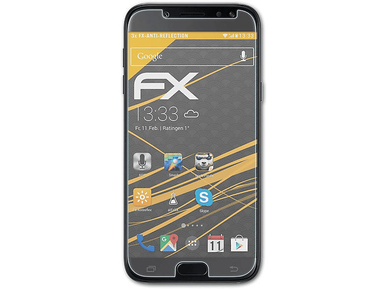 ATFOLIX 3x FX-Antireflex Displayschutz(für Samsung Galaxy J7 (2017))
