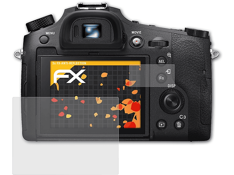 DSC-RX10 Sony ATFOLIX IV) FX-Antireflex 3x Displayschutz(für