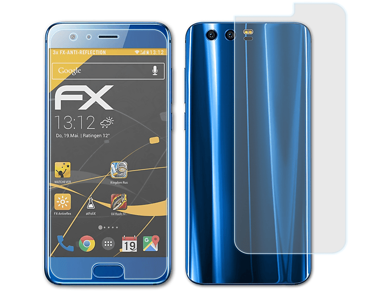 9) Displayschutz(für FX-Antireflex Honor Huawei 3x ATFOLIX
