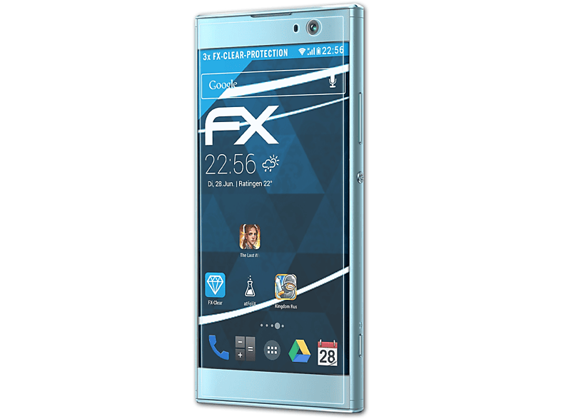 ATFOLIX 3x FX-Clear Displayschutz(für Sony Xperia XA2)