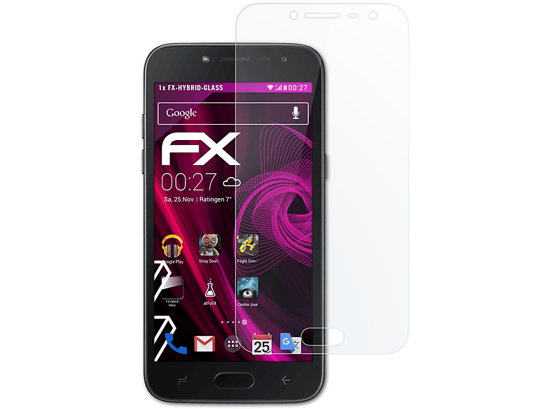 ATFOLIX FX-Hybrid-Glass Schutzglas(für Samsung (2018)) Galaxy J2