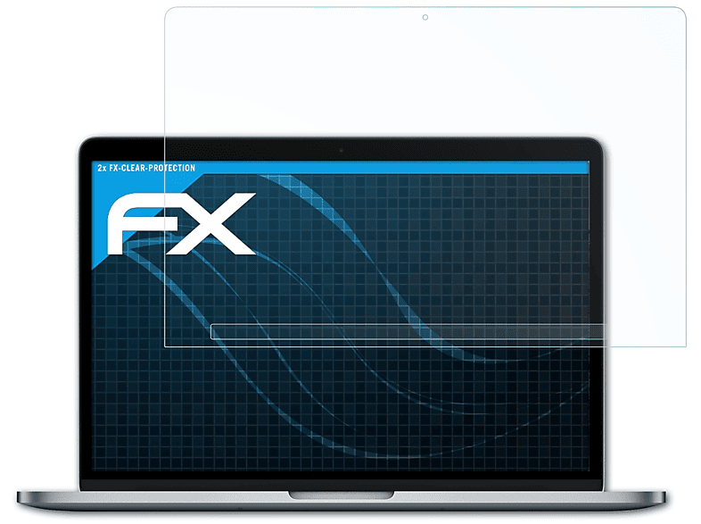 ATFOLIX 2x FX-Clear 2017 Touch (incl. Displayschutz(für Apple inch MacBook Bar)) 15 Pro
