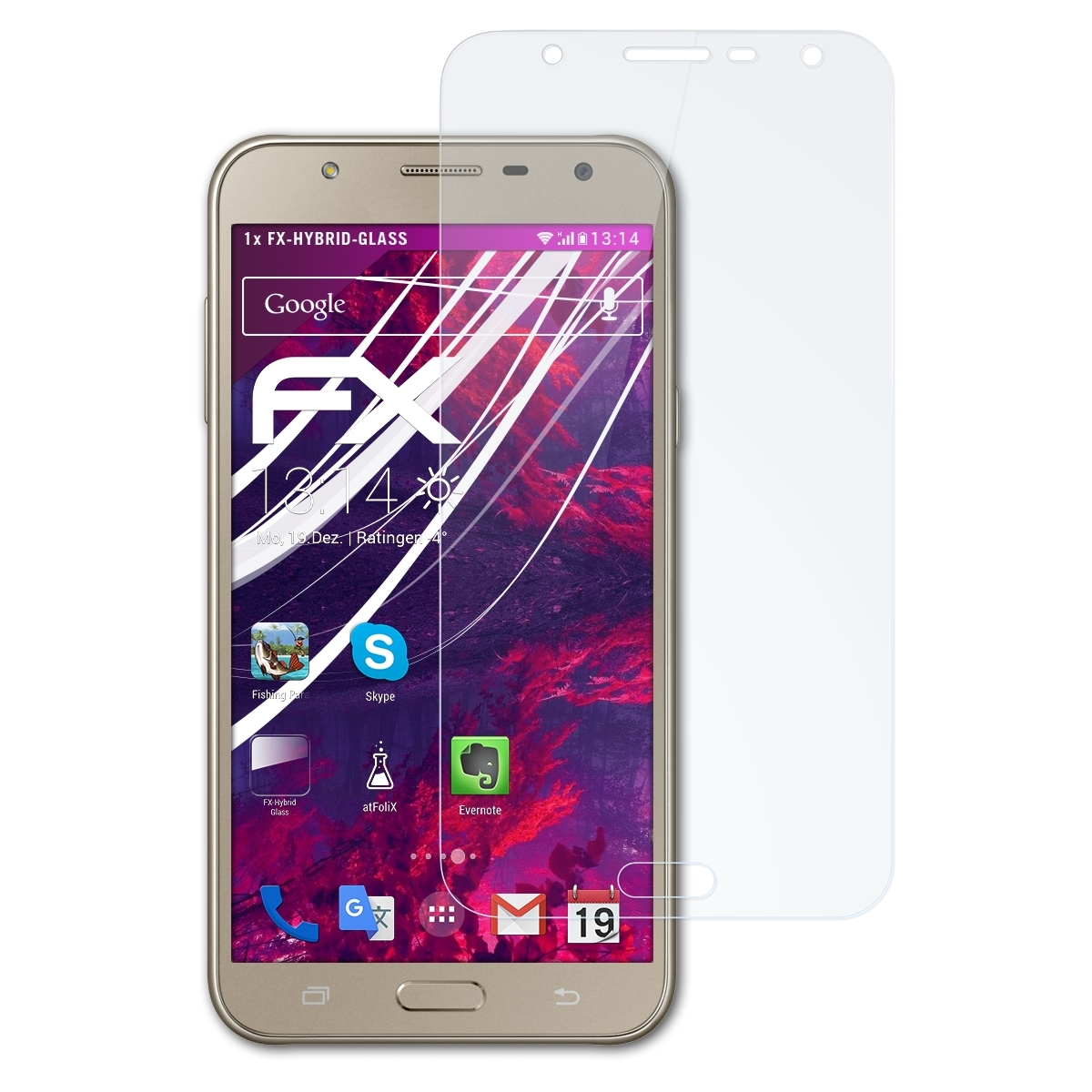 J7 Samsung ATFOLIX Galaxy FX-Hybrid-Glass Neo) Schutzglas(für