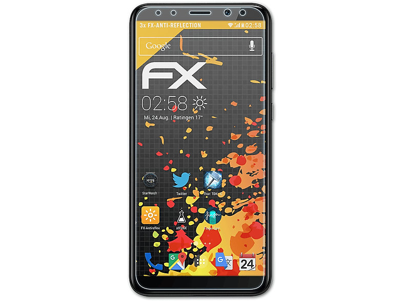 3x Displayschutz(für FX-Antireflex Mate 10 ATFOLIX Lite) Huawei